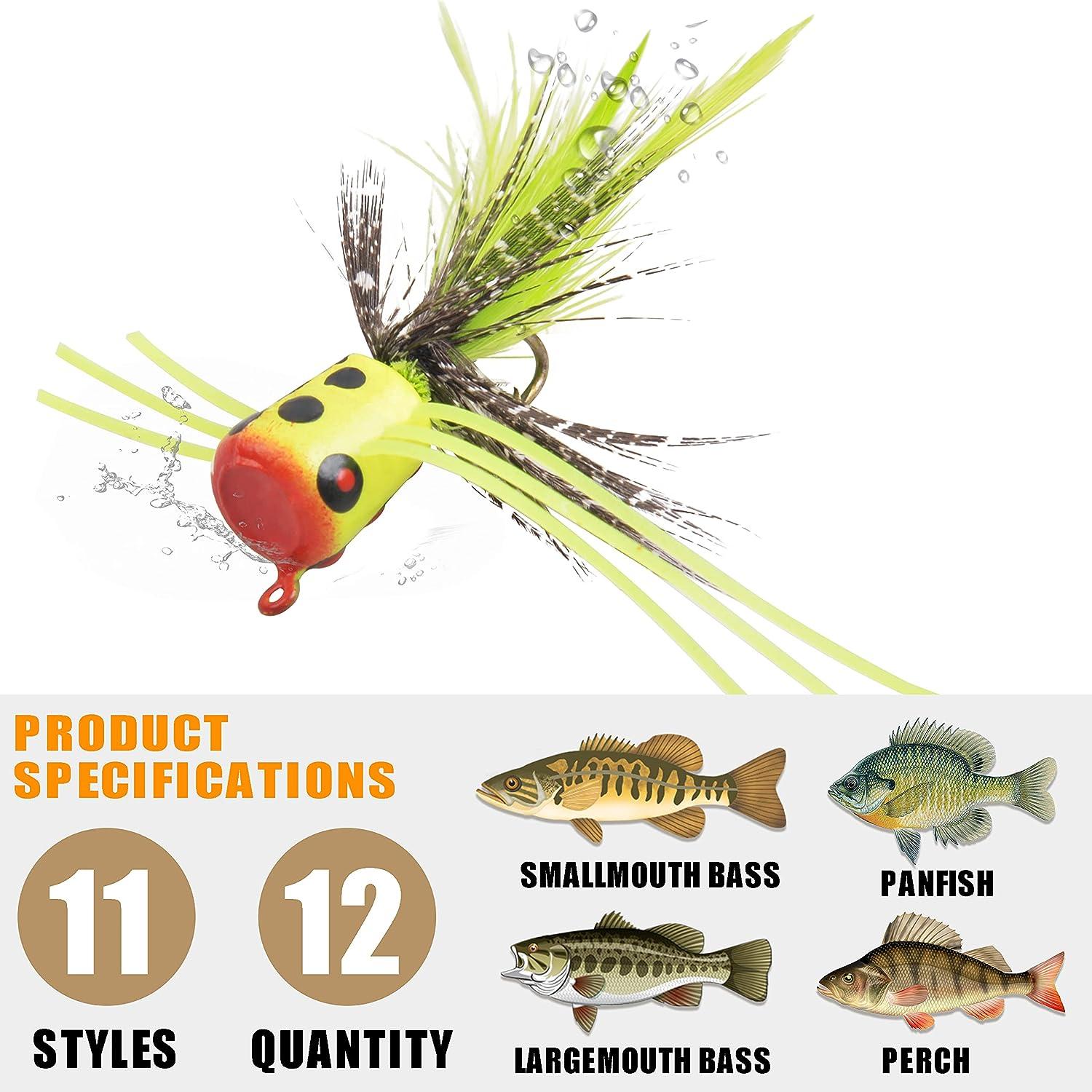 Fly Fishing Poppers 12 15pcs Topwater Fishing Lures Bass Popper