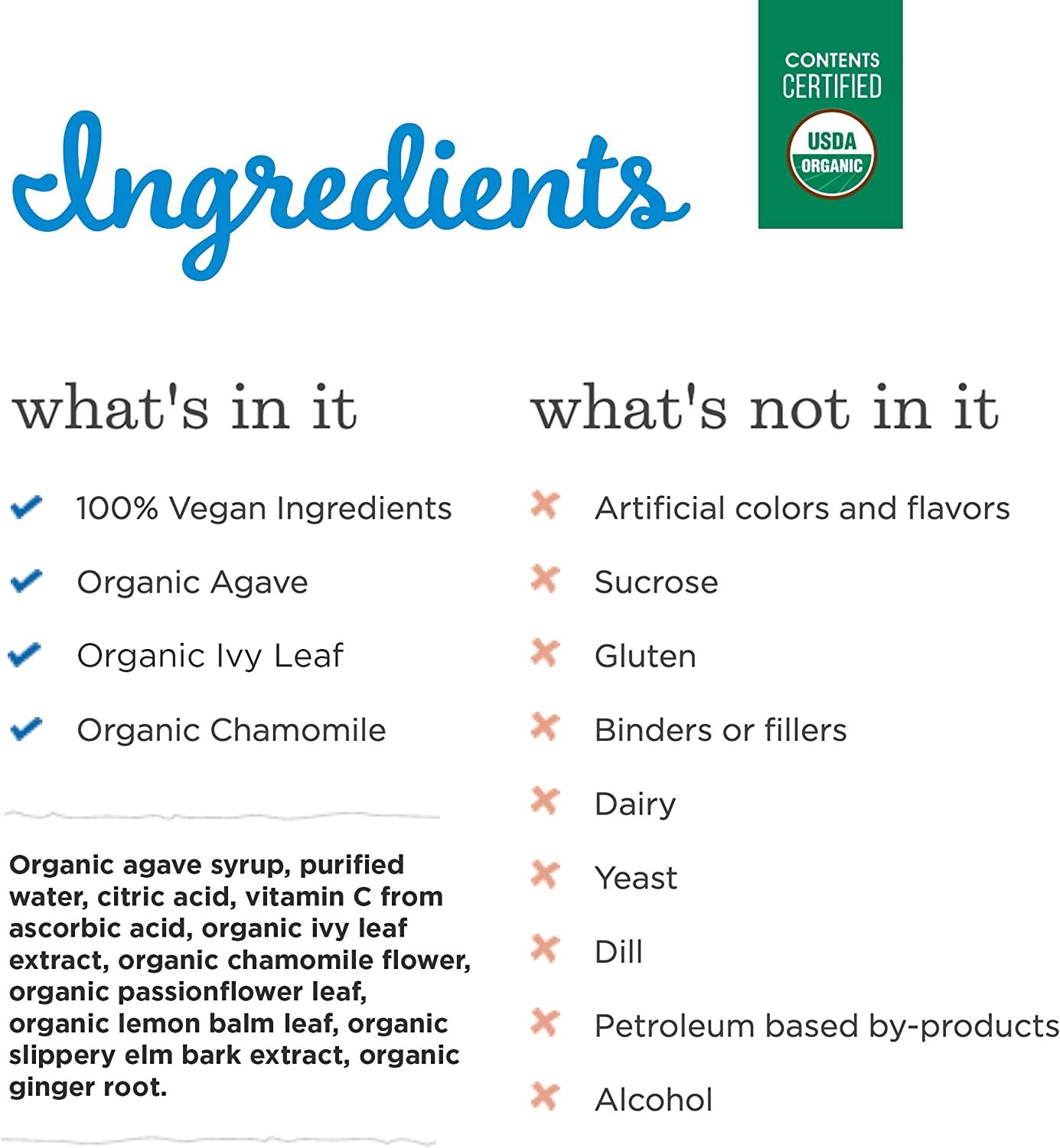 Mommy's Bliss Organic Baby Cough Syrup & Mucus Night Time, Contains