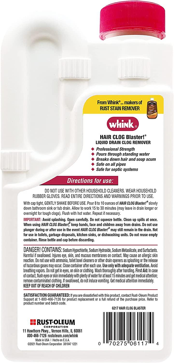 Whink Hair Clog Blaster Liquid Drain Remover - 32 fl oz jug
