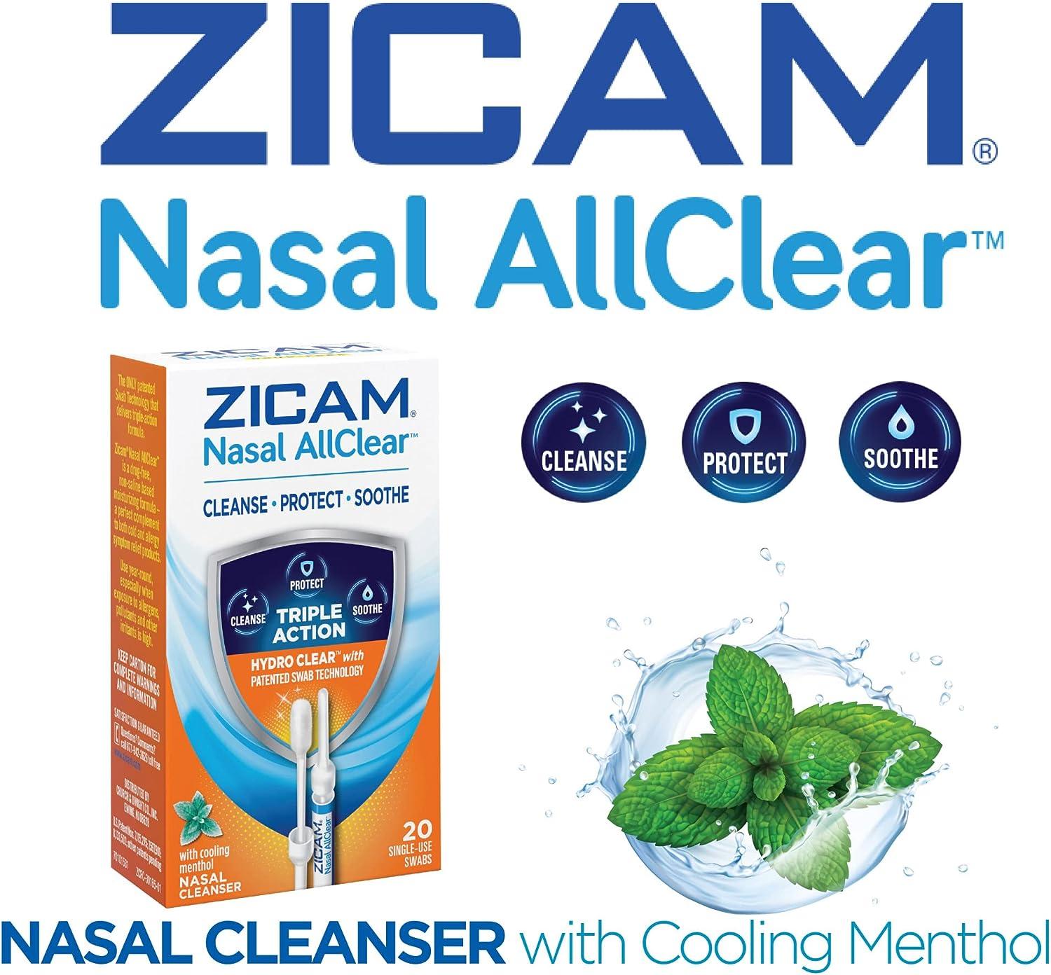 Zicam Nasal AllClear Triple Action Cleanser with Cooling Menthol 10 Count