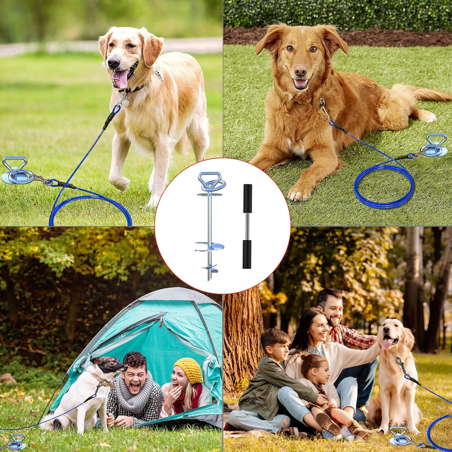 Heavy Duty Dog Stake - 360° Swivel Ground Anchor For Large Dogs Up To 200 Lbs