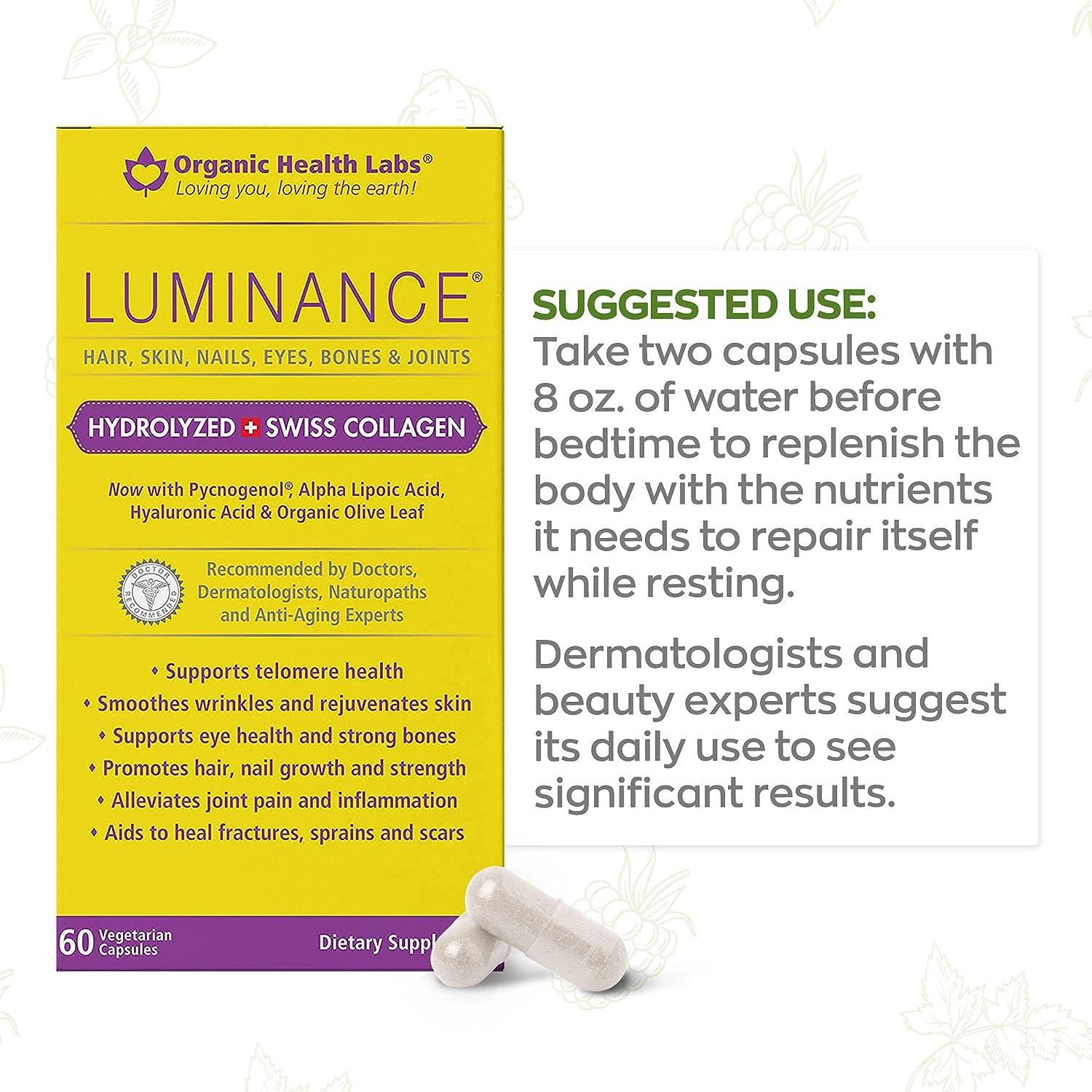 Luminance Multivitamin Collagen AllNatural Hair Skin Nails Vitamins