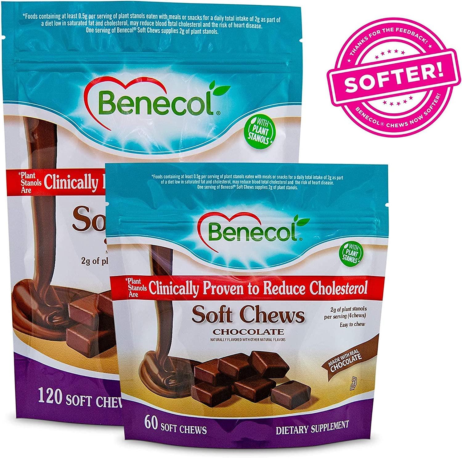 Benecol Soft Chews CholesterolLowering Plant Stanols 120 Chocolate