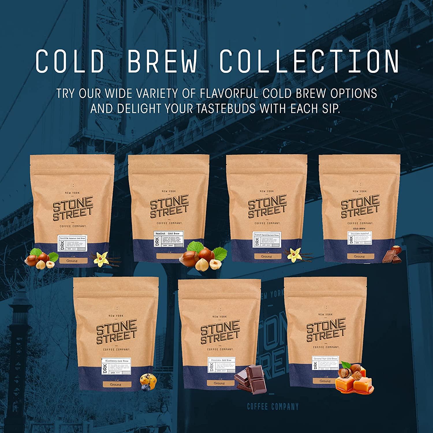 Stone Street Cold Brew Flavored Coffee, Natural Caramel Nut Flavor, Low