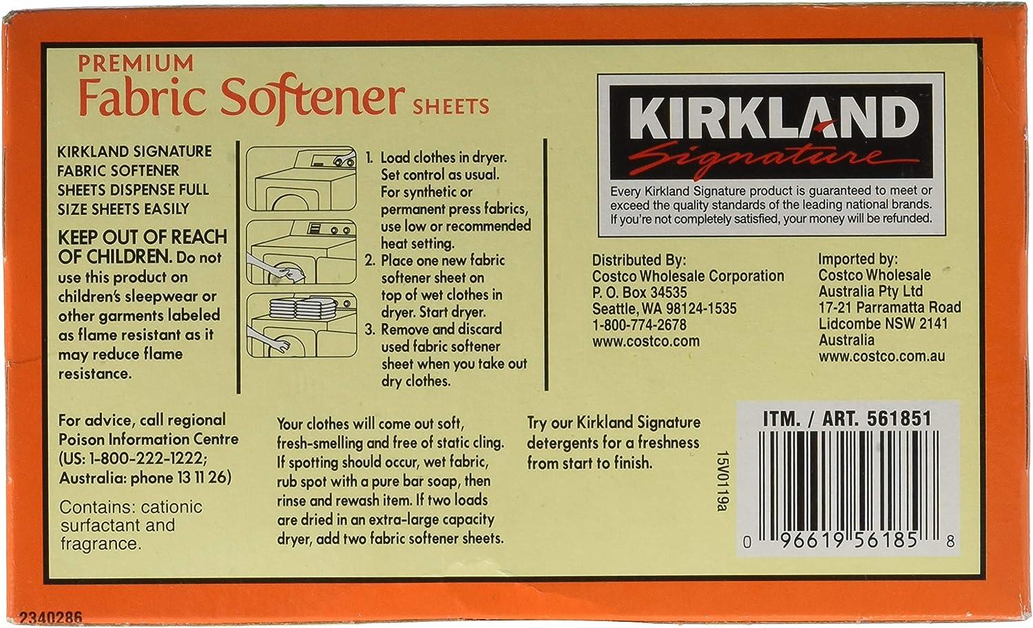 Kirkland Signature Fabric Softener Sheets 250CT 2 Pack Bundle