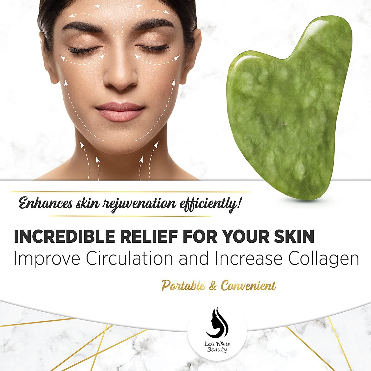 Jade Roller and Gua Sha Set for Face | Facial Beauty Tools for Skin Care |  Jade Roller & GuaSha Massager | Buy Now with Express International Delivery  | GoSupps.com