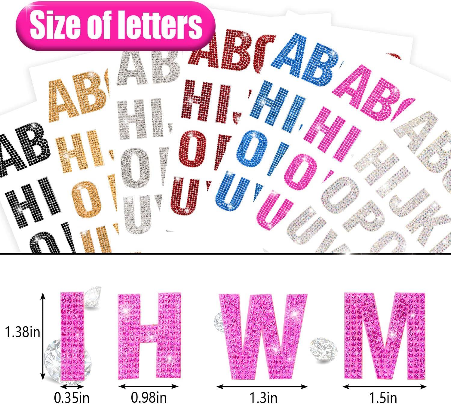 52 stykker Rhinestone Letter Stickers A-Z Letter Glitter Sticker 48ad