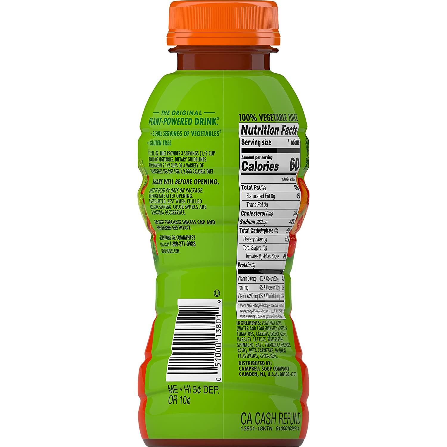 V8 Spicy Hot 100 Vegetable Juice Vegetable Blend With Tomato ...