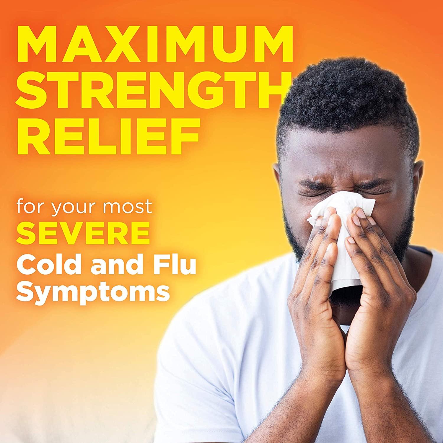 Amazon Basic Care Severe Daytime Cold and Flu Relief, Maximum Strength Liquid Cold Medicine