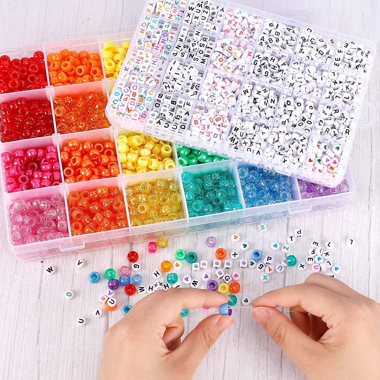 Quefe 3540Pcs Pony Beads 2400Pcs Rainbow Kandi Beads Bulk, Crafts Gift, In  48 Colors And 1020 Letter Beads, Polymer Clay Beads Smiley Face Beads For -  Imported Products from USA - iBhejo