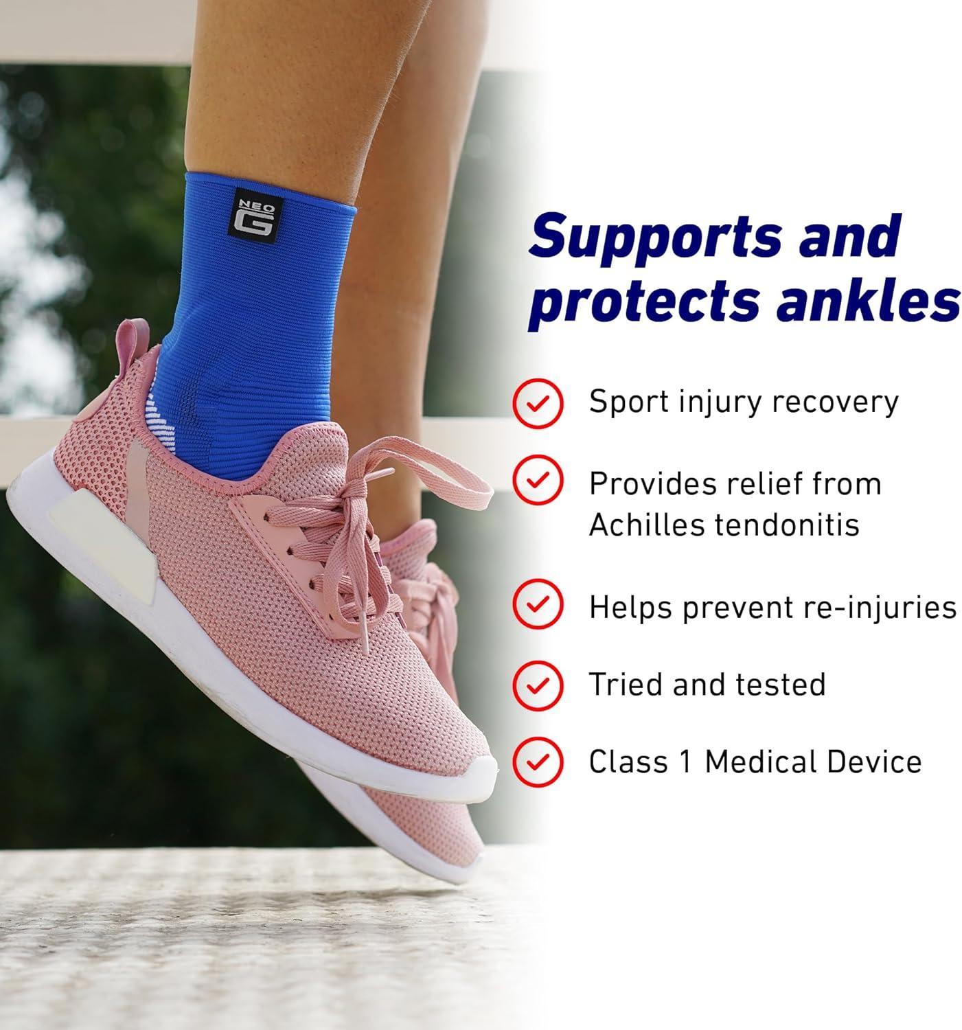 Neo G Ankle Support for Sprained Ankle Achilles Tendonitis Support Injured  or Weak ankles Arthritis - Ankle Brace Foot Support for Ligament Damage.  Multi Zone Compression - Airflow Plus - XL X-LARGE: 27 - 32 CM