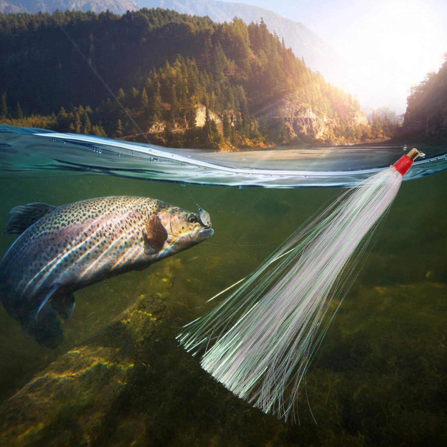 Fishing Teasers Tail 10PCS Bucktail Teasers Mylar Flash Teaser Tail