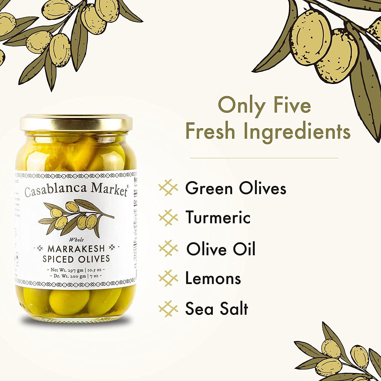 Casablanca Market Marrakesh Spiced Olives Moroccan Colossal Green