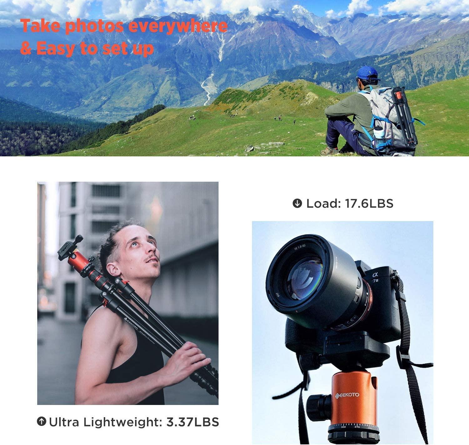 Aluminum Tripod Geekoto At24pro Dreamer Compact Aluminum DSLR