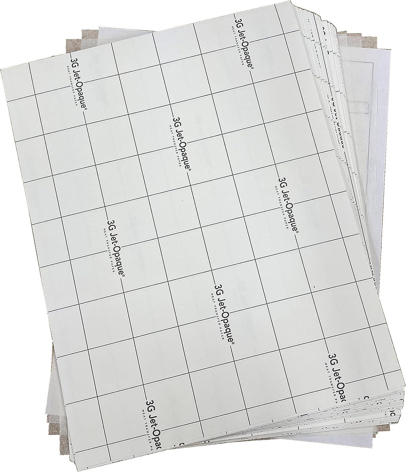100 Sheets 3G Jet Opaque Heat Transfer Paper 8 5x11 High Quality