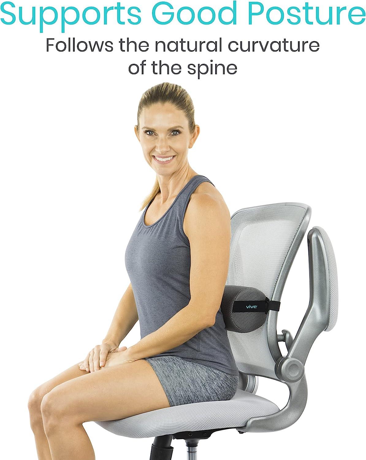 Vive Lumbar Roll Cervical Cushion Support Pillow Lower Back Pain