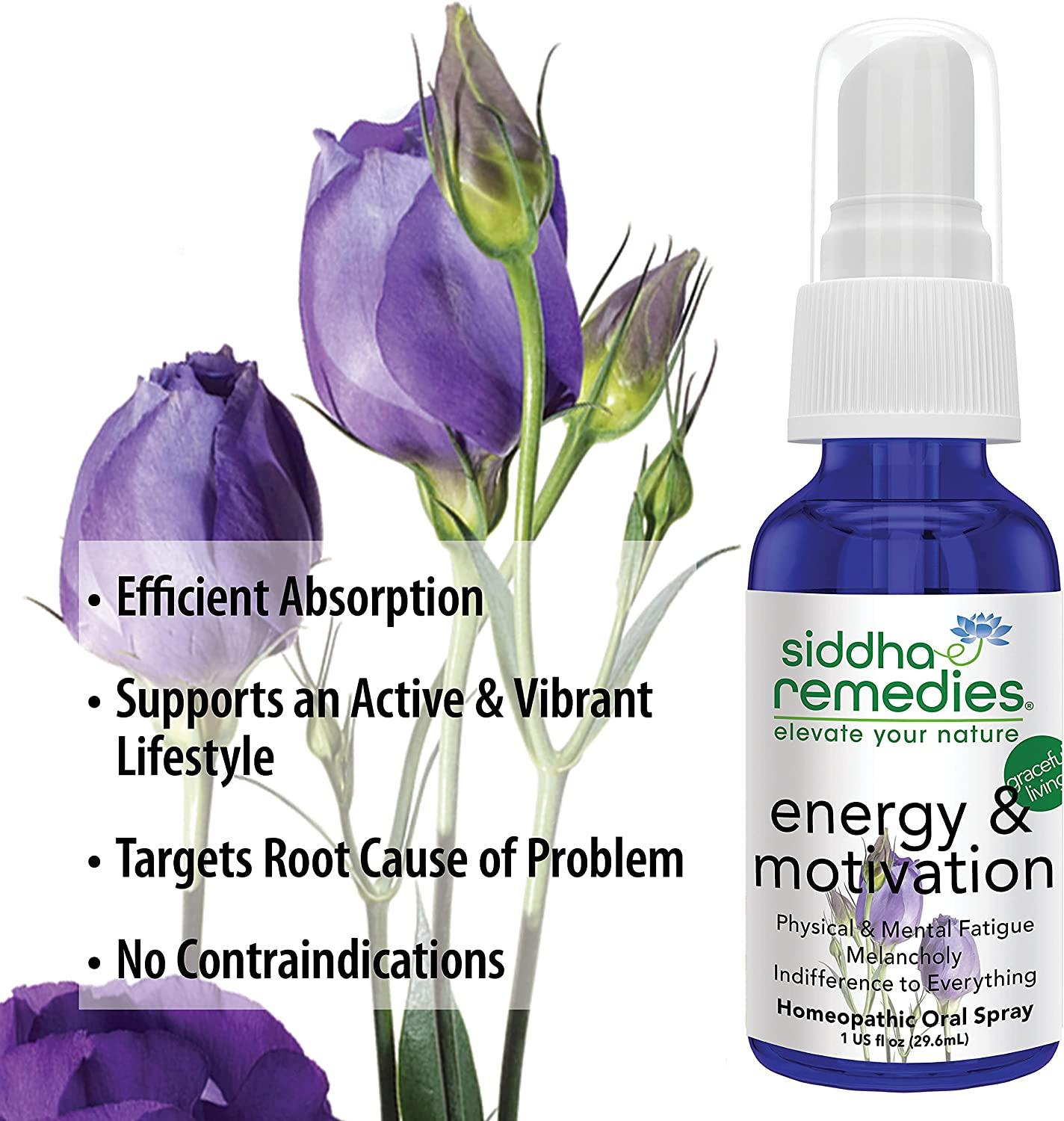 Siddha Remedies Energy & Motivation Spray 100 Natural Homeopathic