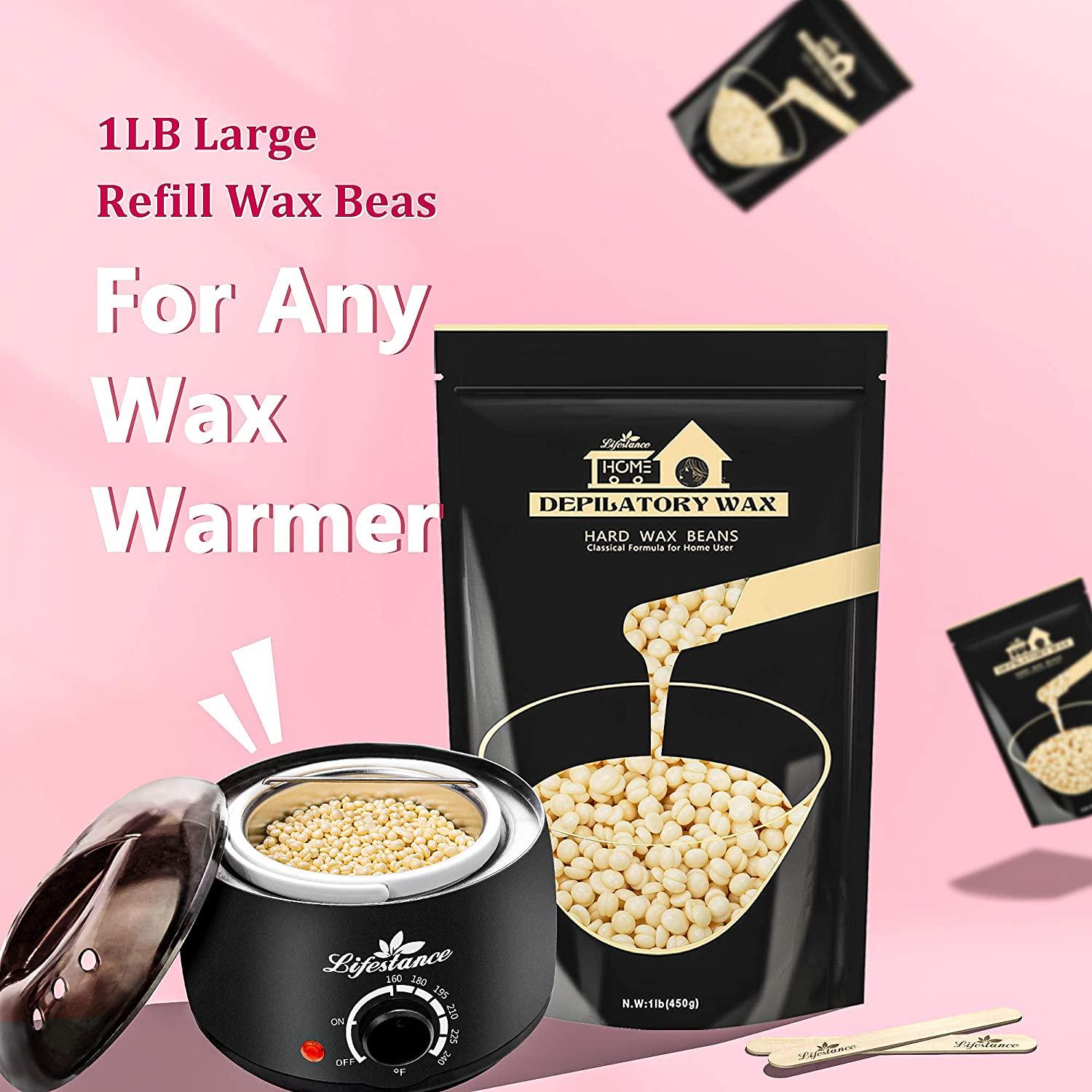 1lb Hard Wax Beans, Lifestance Wax Beads Hair Removal Hard Wax Kit for