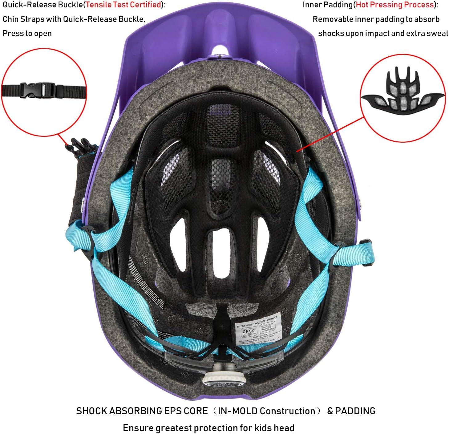 SIFVO Kids Bike Helmet 8+ with Cool Visor | Lightweight Youth Mountain Bike  Helmet for Boys and Girls 55-58cm - Purple | Buy Now with Express  International Delivery | GoSupps.com