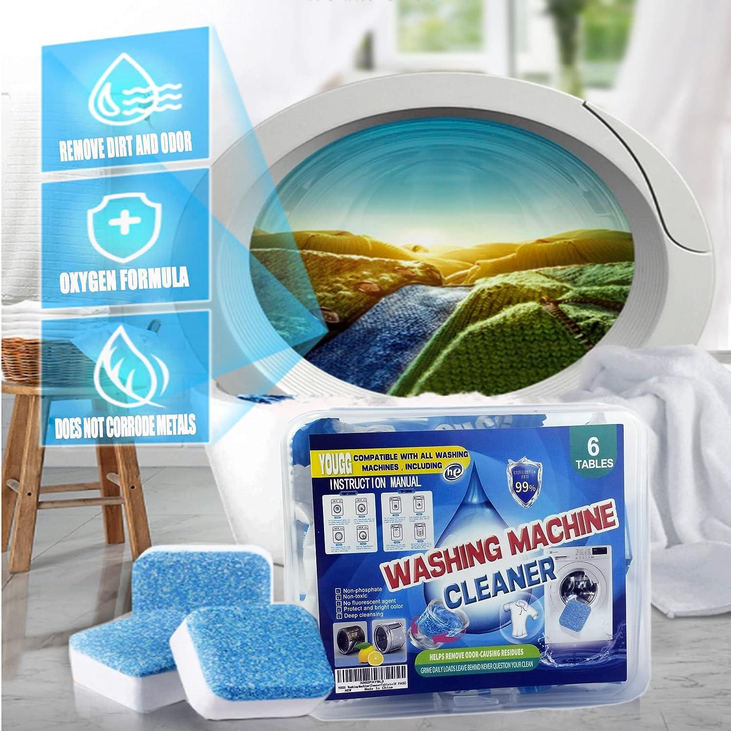 YOUGG Washing Machine Cleaner Tablets(6 Pack,Fresh Solid Washer Deep  Cleaning Tablet,For HE, Front Loader&Top Load Washers 6 Tables
