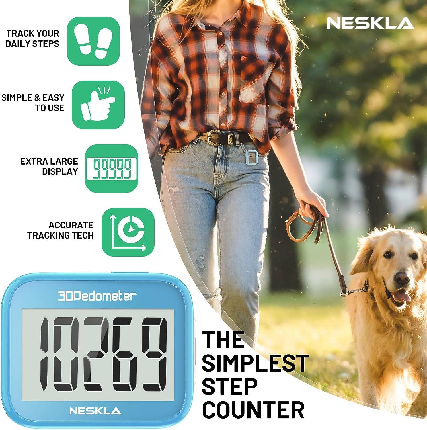 3D Pedometer for Walking - Simple Step Counter with Large Digital ...