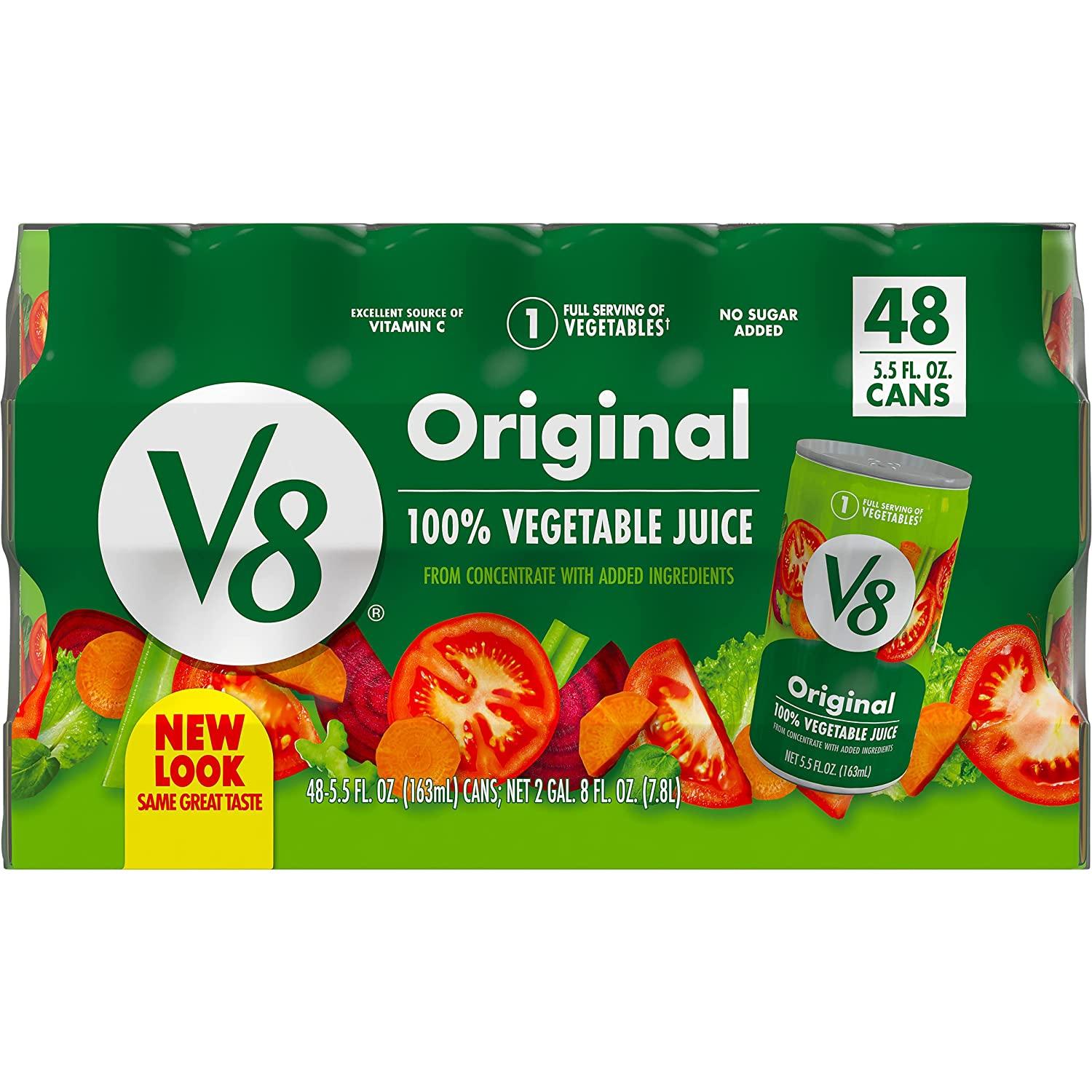V8 Original 100 Vegetable Juice, Vegetable Blend with Tomato Juice, 5.