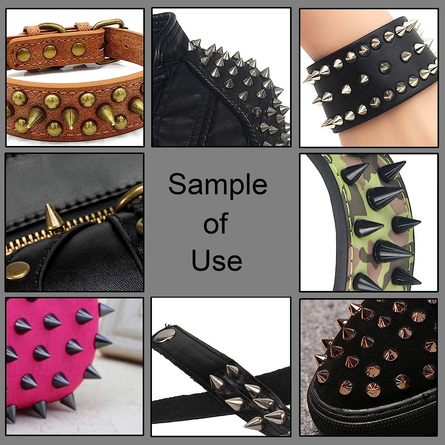 KELEAPEKER 100sets Studs for Clothing, Spike Studs, Rustproof, Smooth, with  Storage Box, Easy to Use, for Ornaments, Leather, Jackets, Belts, Dog
