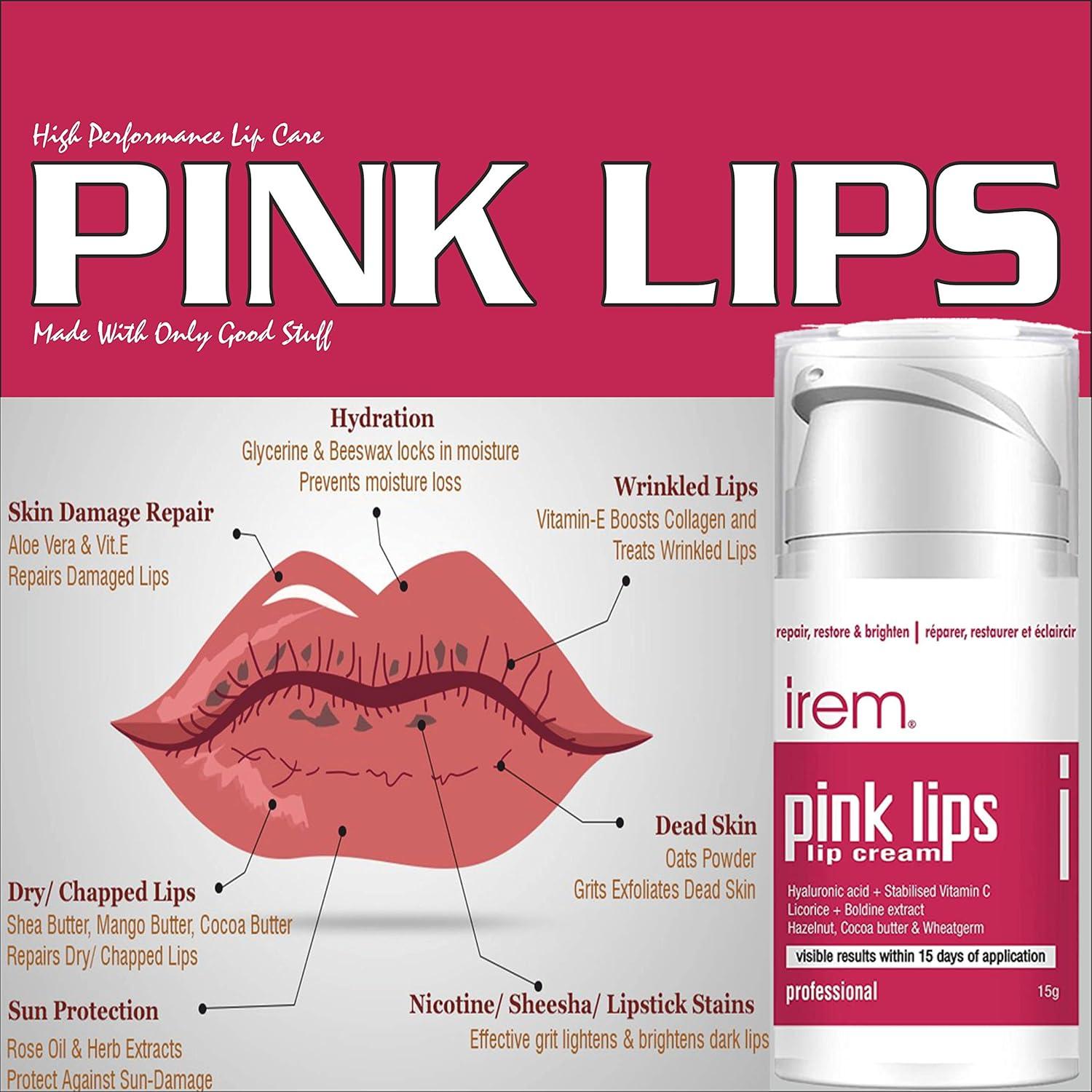 Irem Pink Lips Lip Cream - Repair Restore & Brighten Lips with