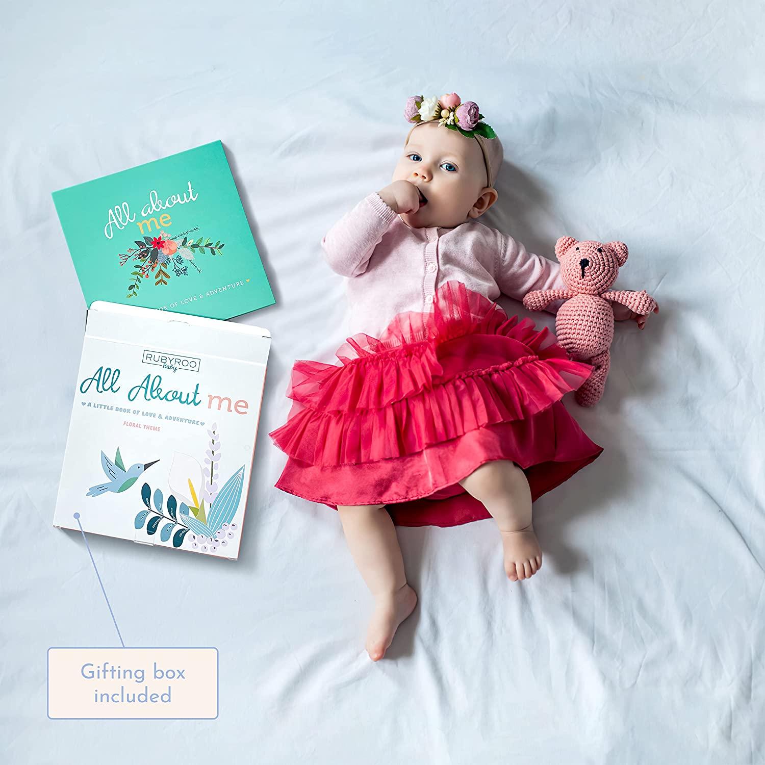 RubyRoo Baby Memory Book for Girls 60 Page Hardcover Scrapbook