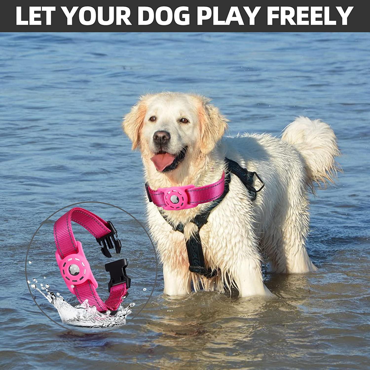 KONITY Reflective AirTag Dog Collar Compatible with Apple AirTag