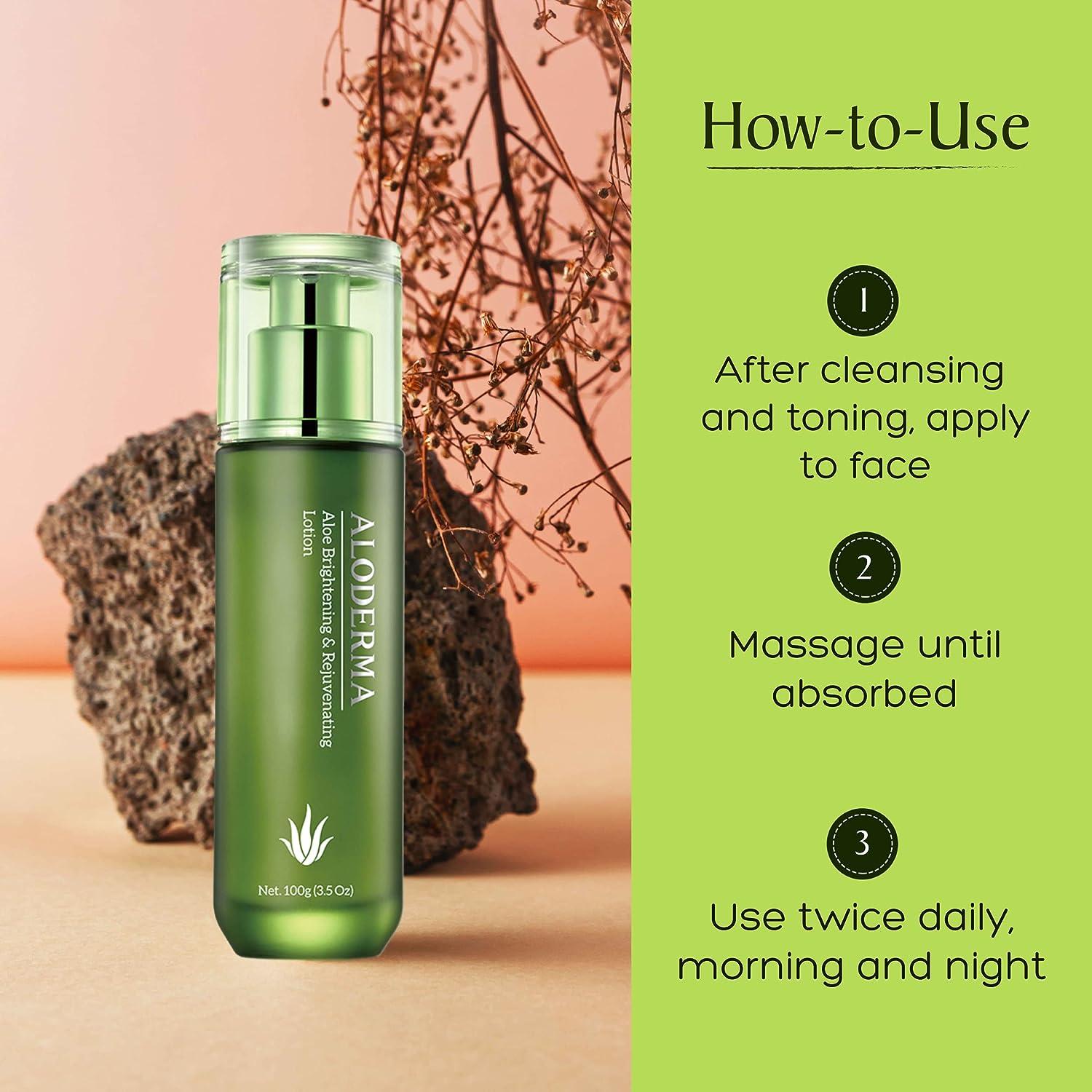 Aloderma Aloe Brightening Face Moisturizer with 80 Organic Aloe Vera