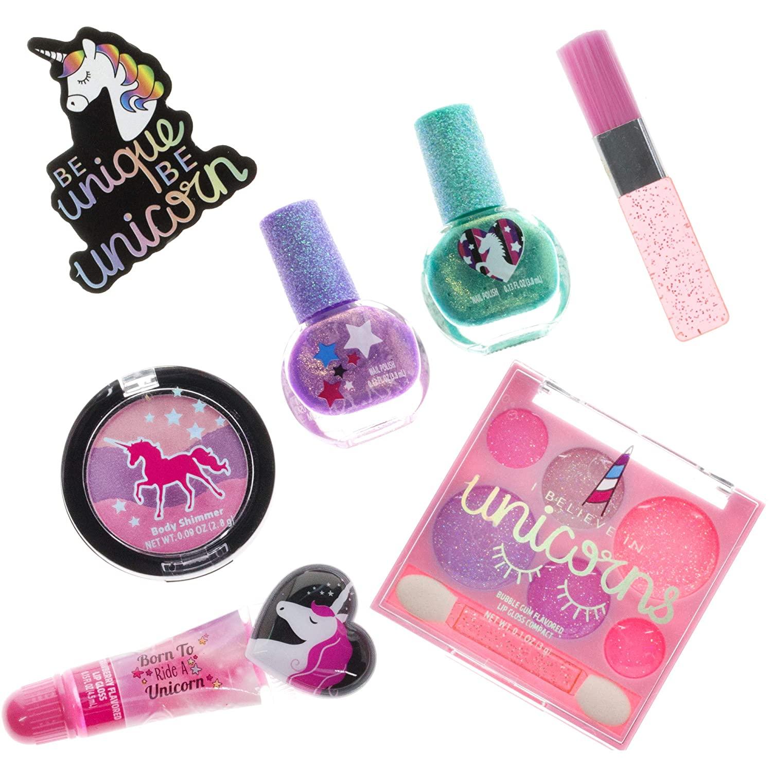 Townley Girl Unicorn Makeup Set 8 Pieces with Lip Gloss, Nail Polish