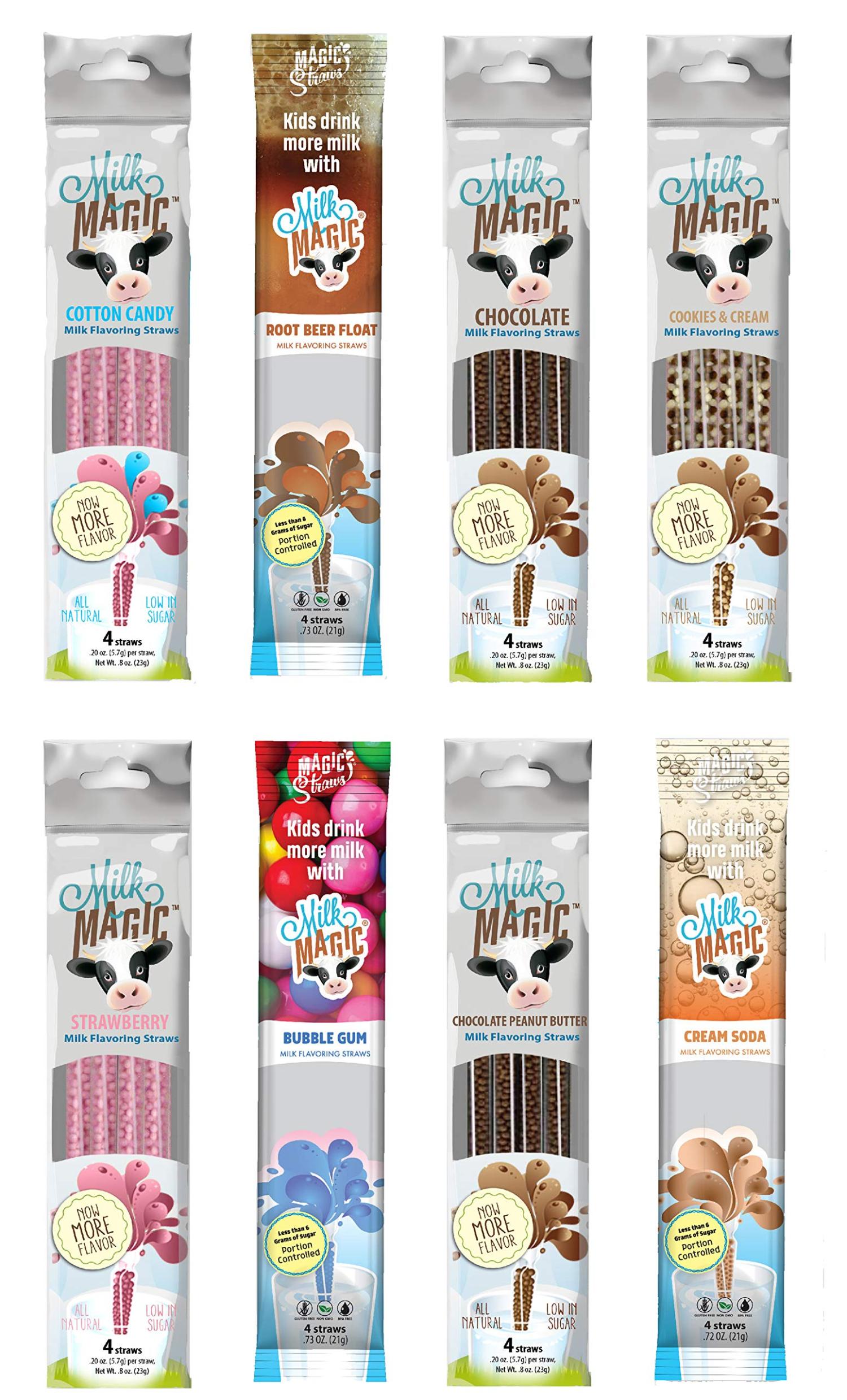 Milk Magic Variety Pack Flavoring Straws GlutenFree, BPAFree, Non