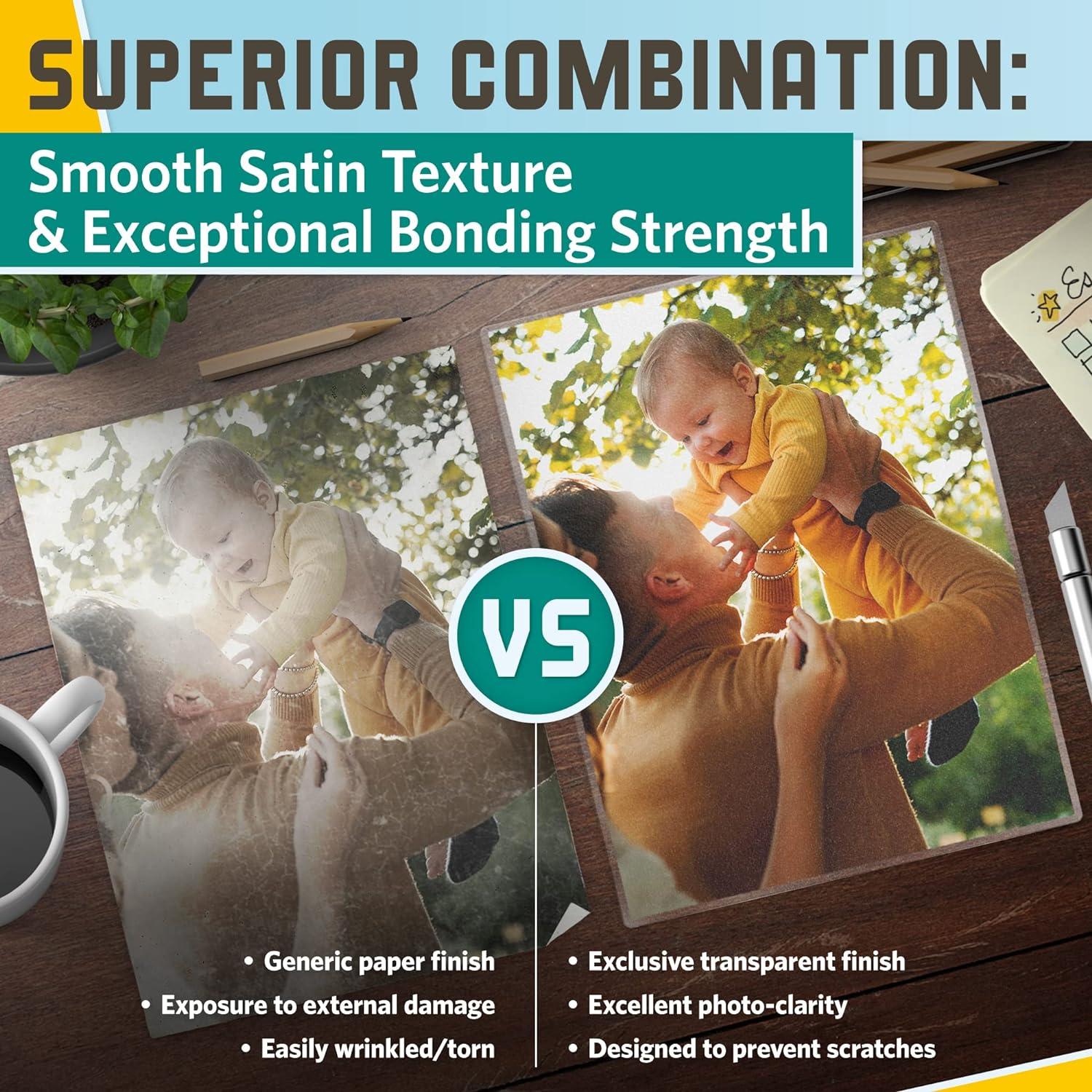 Textured Self Adhesive Laminating Sheets Smooth Satin Finish 9 x 11.5