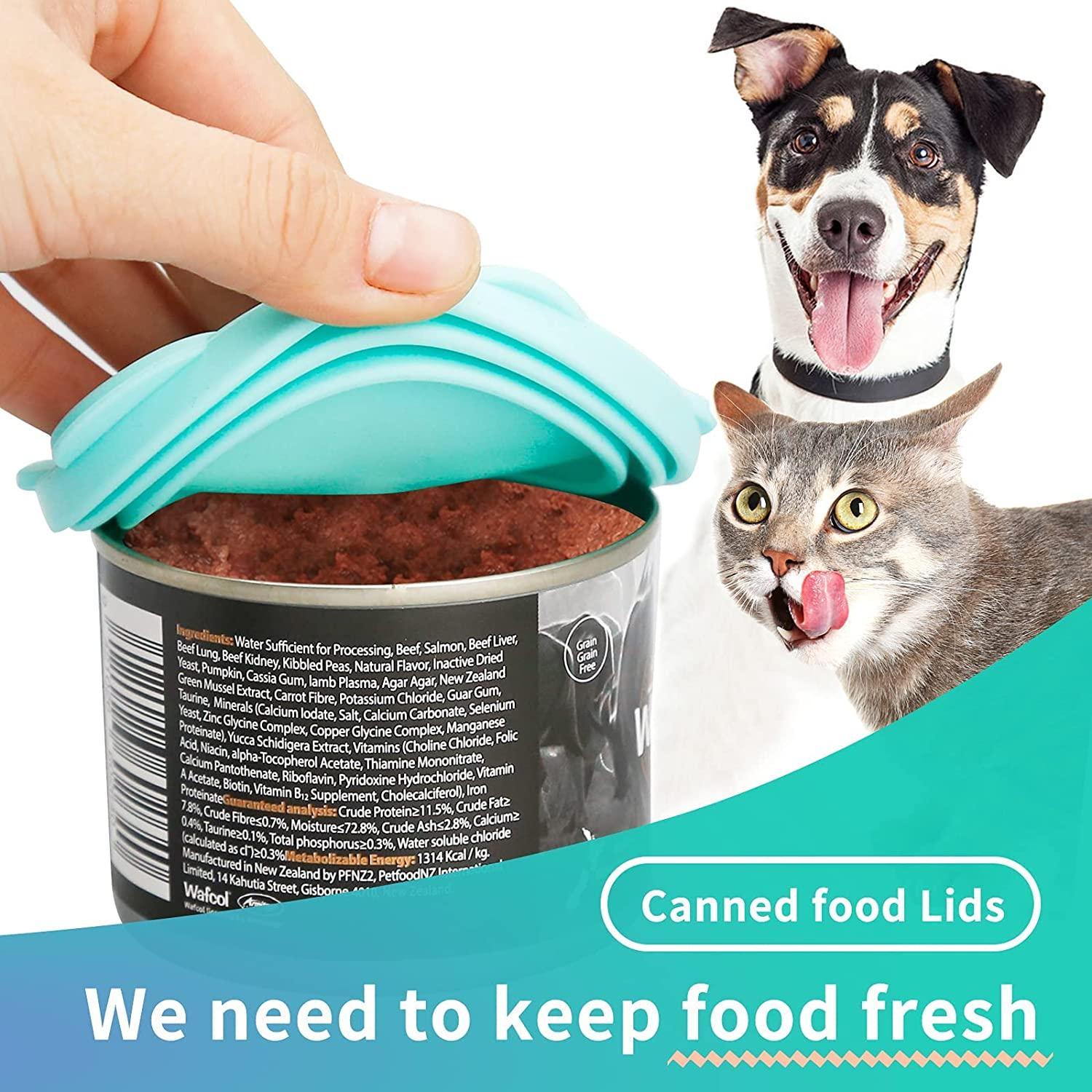 Silicone Pet Food Can Covers,6 Pack Silicone Can Lids Caps,Leakproof Fit Multiple Sizes Can