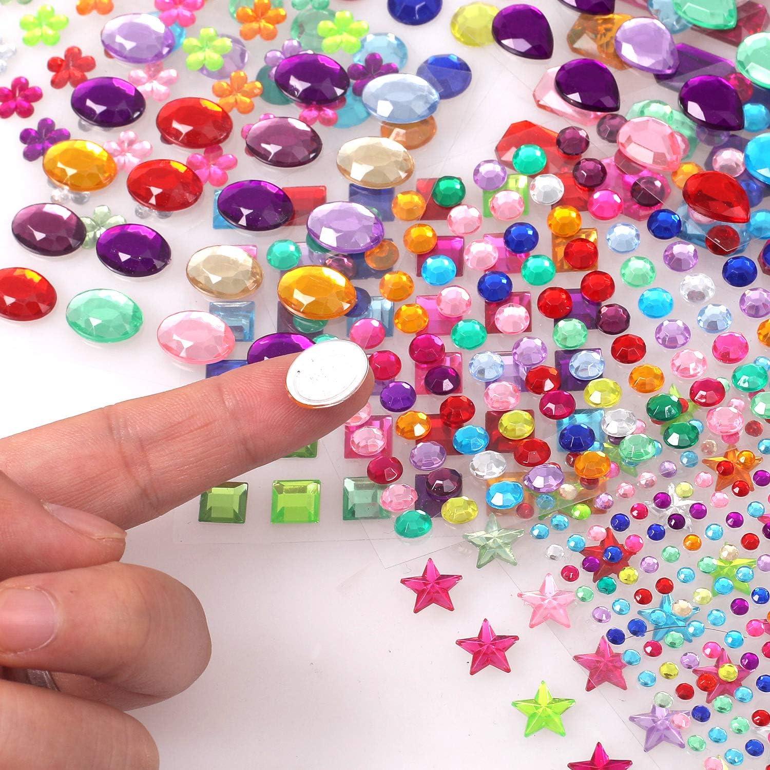 1782pcs Gems Stickers, Self Adhesive Gems for Crafts Bling