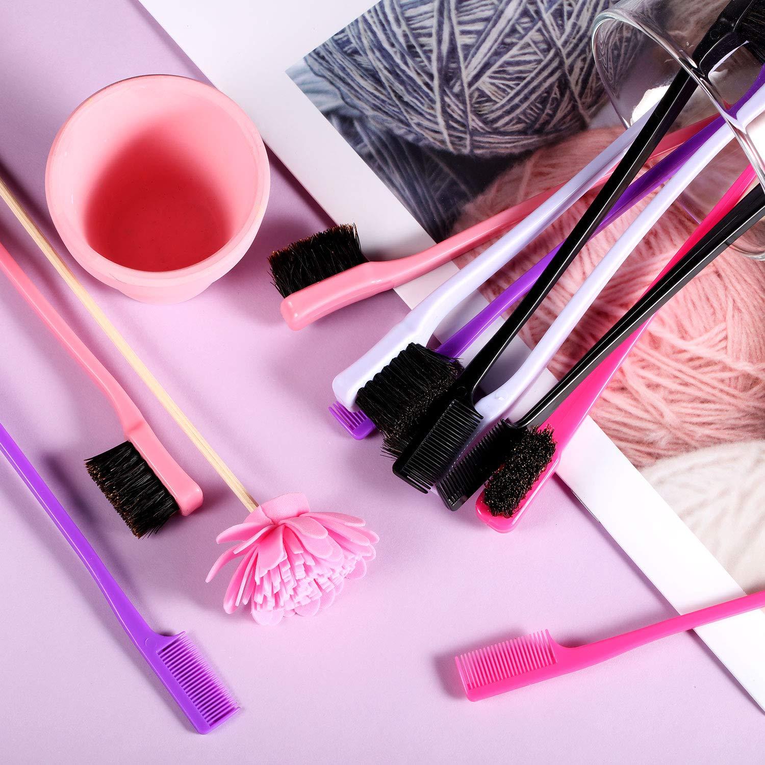 10 Pieces Hair Edge Brush Double Sided Control Hair Brush Comb Combo