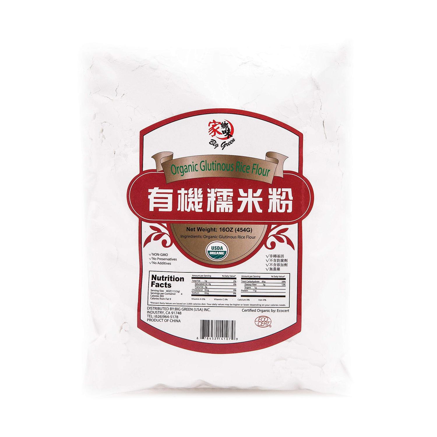 Big Green Organic Glutinous Rice Flour, Sweet Rice Flour, Sticky Rice