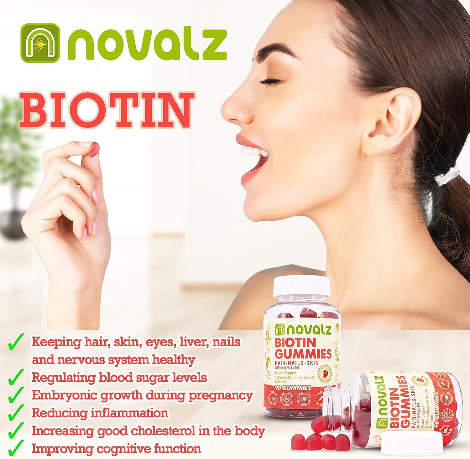 Biotin 5000mcg Hair, Skin And Nail Growth Support Gummy Supplement - View #5