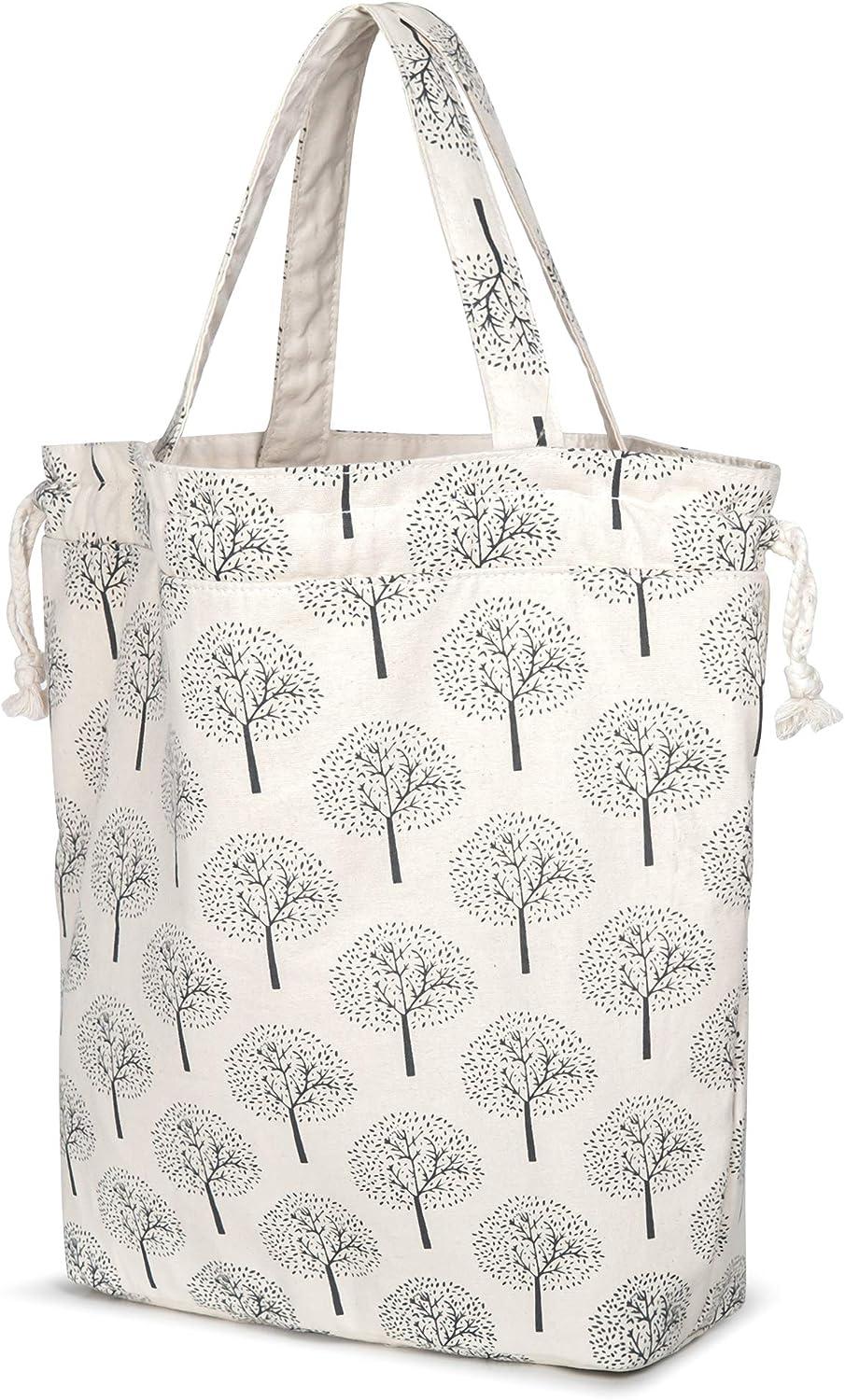 Teamoy Knitting Tote Bag with Drawstring Closure, Portable Yarn Storage Bag  for Knitting Needles, Yarn Skein and Crochet Supplies, Tree (Bag Only)