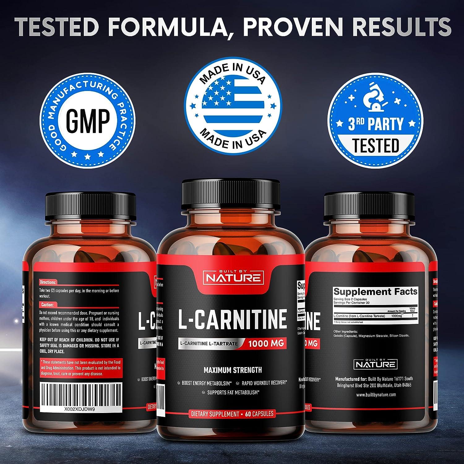 L Carnitine 1000mg Capsules from LCarnitine Tartrate (LCLT), Extra
