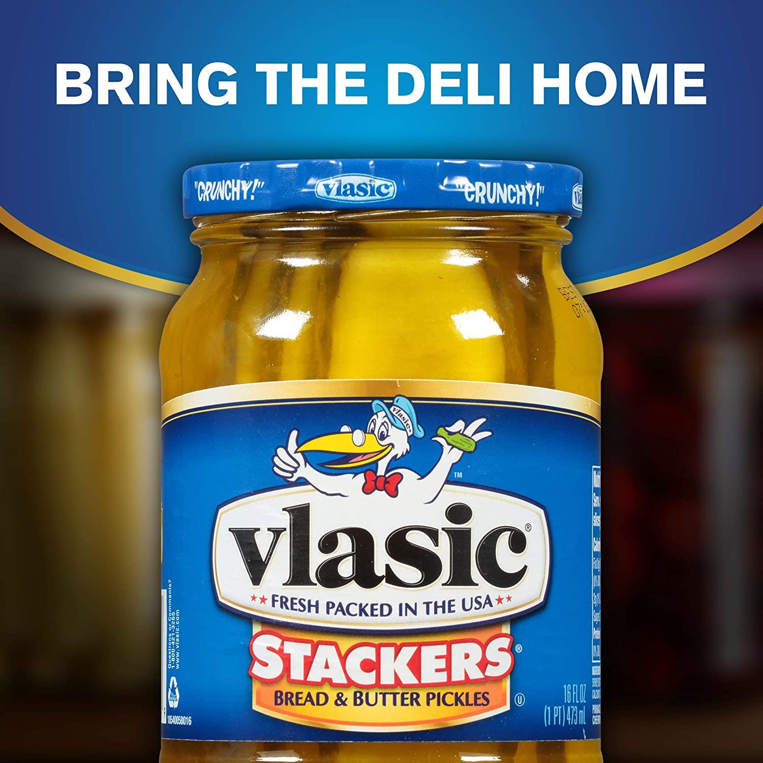Vlasic Stackers Bread and Butter Pickles 16 FL oz Premium Quality Pickles