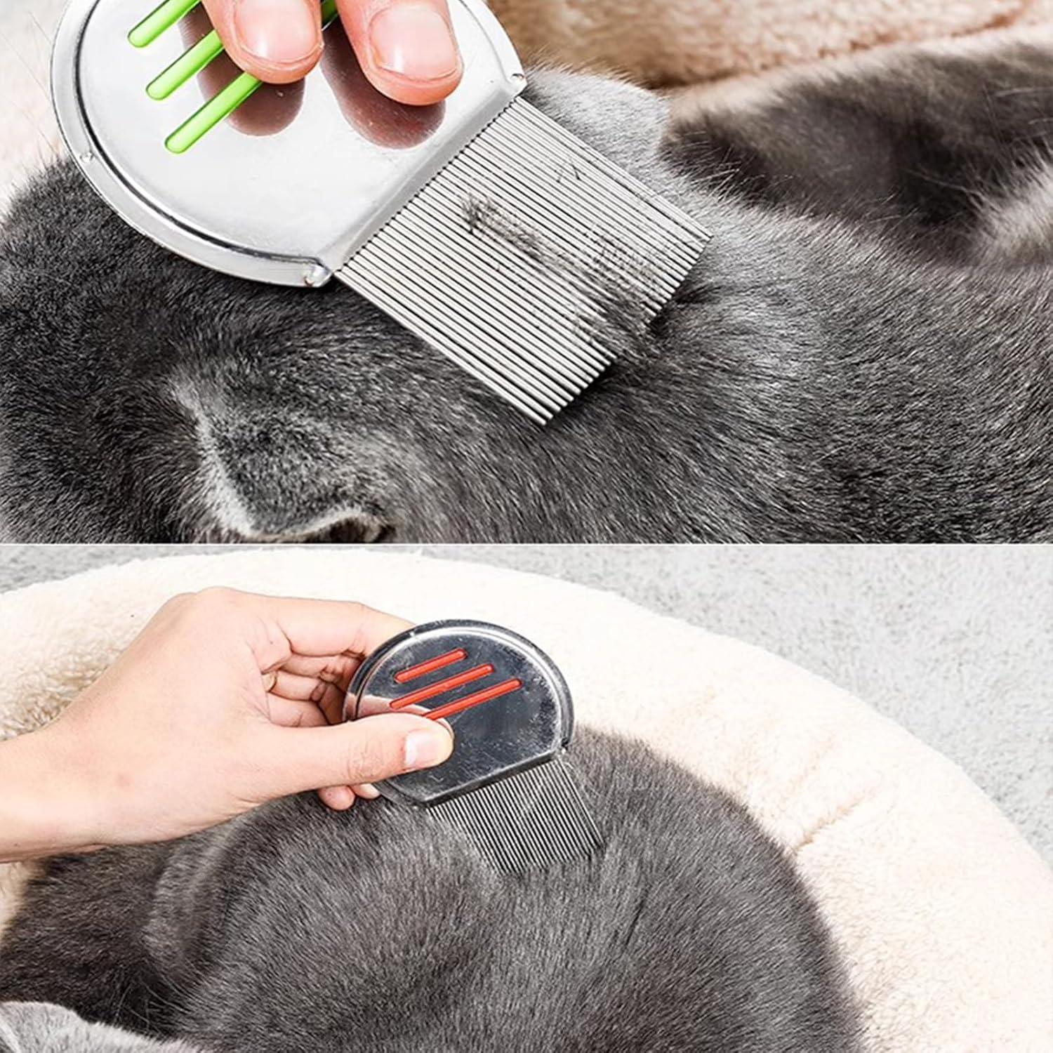 2-Pack Stainless Steel Lice Comb Set - Extra Fine Nissen Ridge Reusable ...