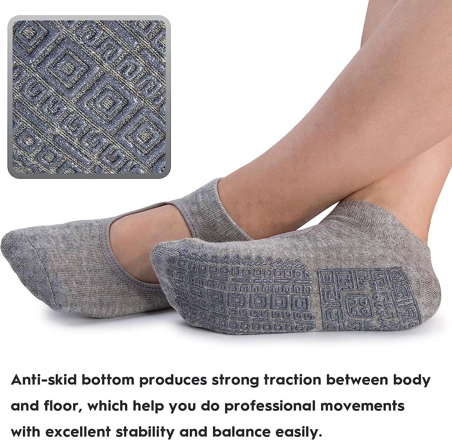 unenow Non Slip Grip Yoga Socks for Women with Cushion for Pilates