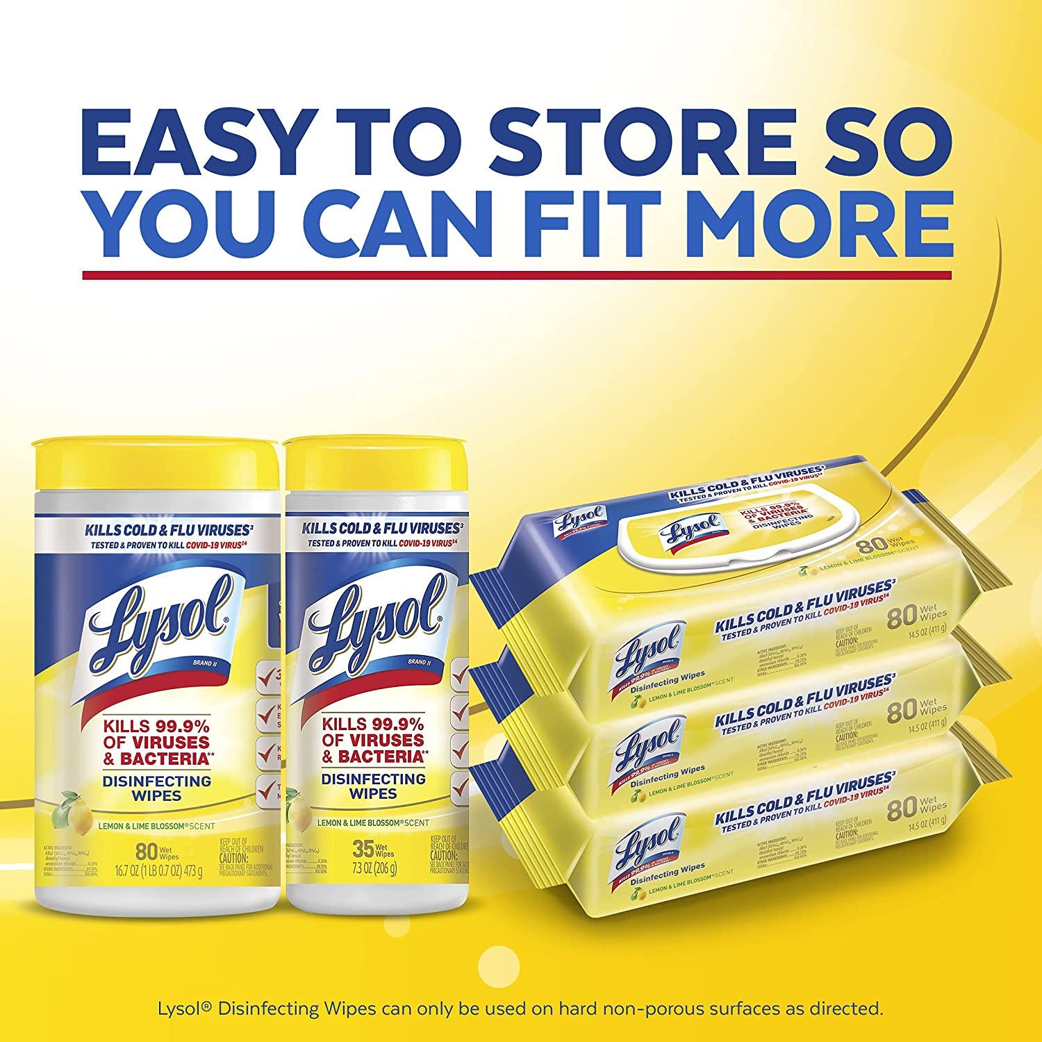 Lysol Disinfectant HandiPack Wipes, MultiSurface Antibacterial