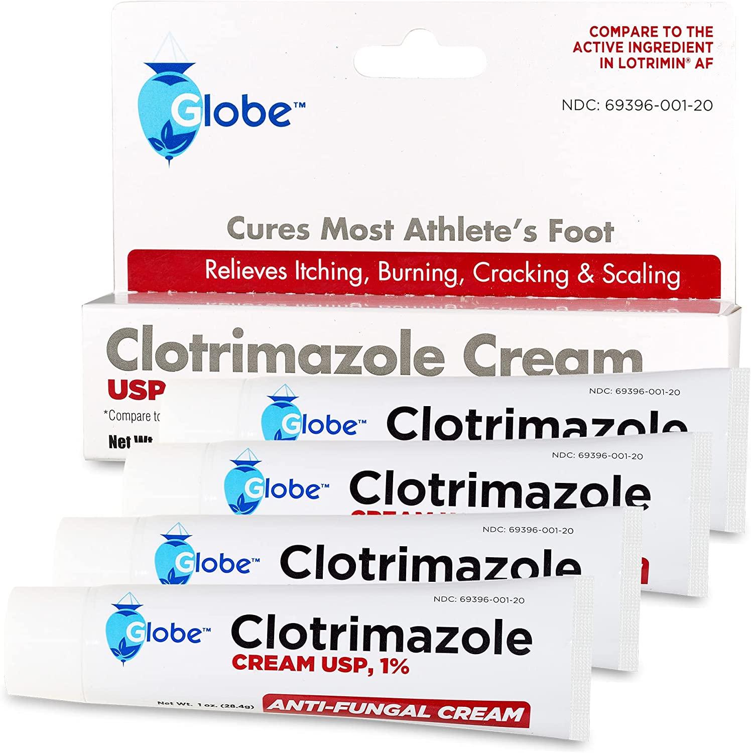 Globe Clotrimazole Antifungal Cream 1 (1 oz) Relieves Itching