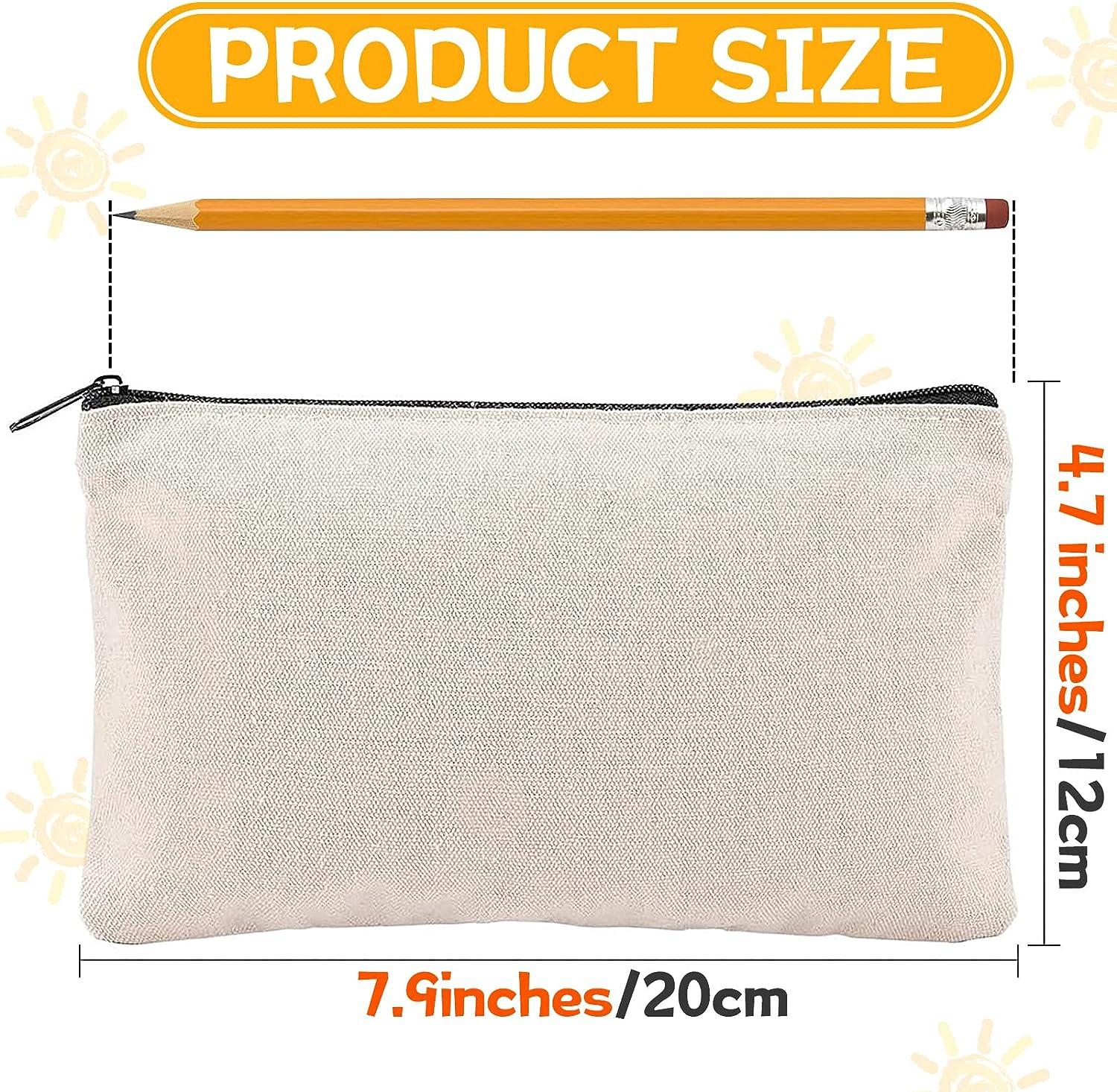  Cruleen 40 Pcs 8.3 X 4.7 Inch Blank DIY Craft Bag Canvas  Zipper Pouch - Cotton Invoice Bill Zipper Bag Cosmetic Bag & Makeup Bag  Multi-Purpose Travel Toiletry Bag Canvas Pouch