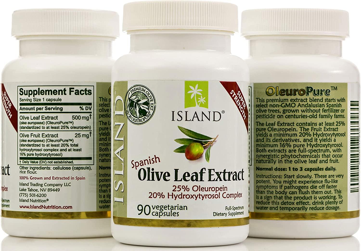 Real European Olive Leaf Extract Capsules 25 Oleuropein Plus 20 Hydroxytyrosol Complex 100