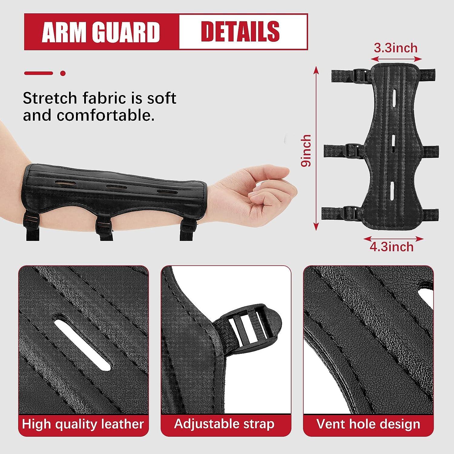 2 Pcs Archery Arm Guard Archery Glove Youth Kit Adjustable 3 Strap