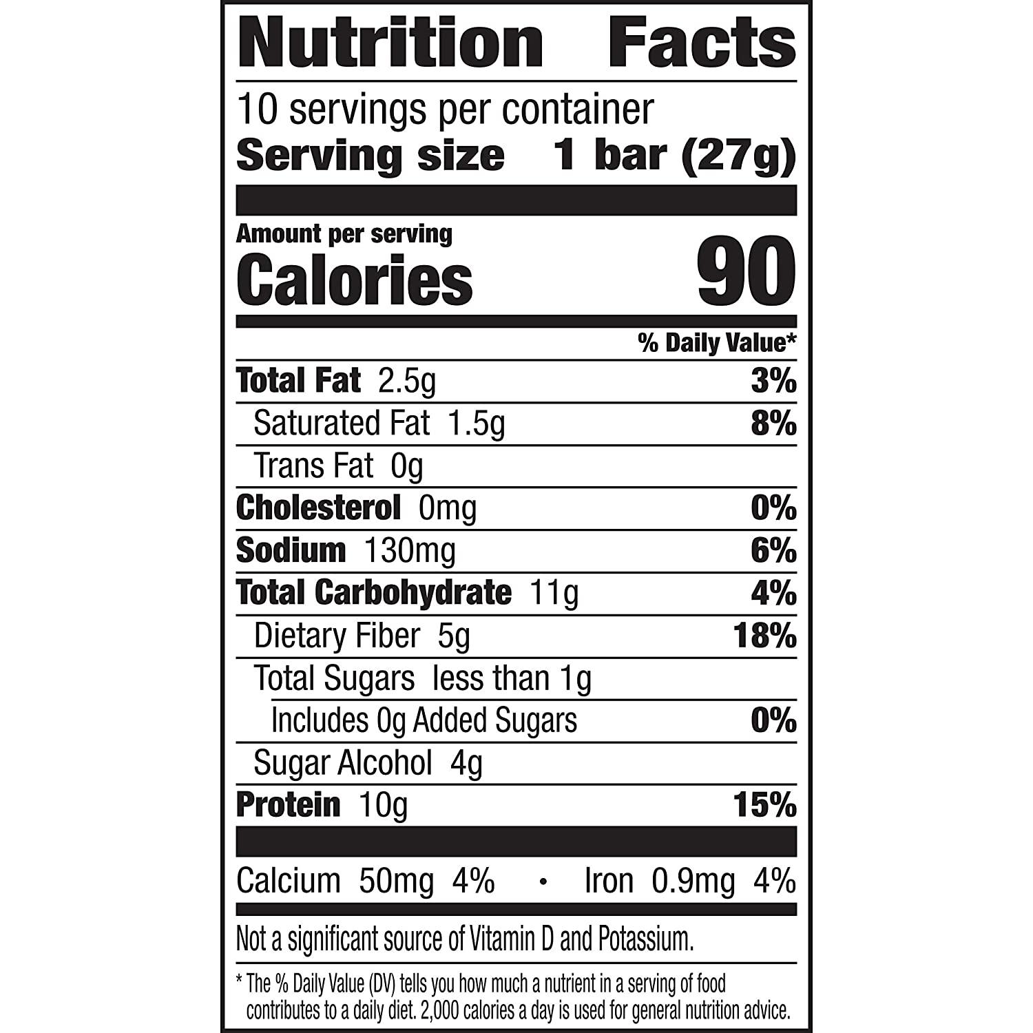 Protein One 90 Cal Peanut Butter Chocolate Keto Friendly Bars 10 ct